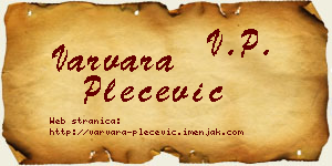 Varvara Plećević vizit kartica